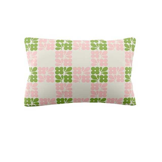 Orla Kiely Floret Check Pillowcase Pair, Dill Pink