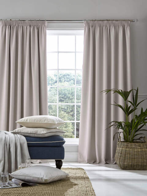 Laura Ashley Stephanie Blackout Curtains, 223 x 228cm, Dove Grey