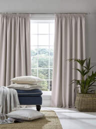 Laura Ashley Stephanie Blackout Curtains, 223 x 228cm, Dove Grey - thumbnail 1