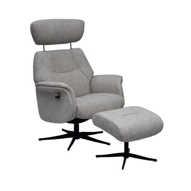 Casa Porto Fabric Swivel Chair & Footstool, Desert Sand - image 1