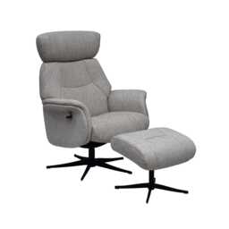 Casa Porto Fabric Swivel Chair & Footstool, Desert Sand - thumbnail 3