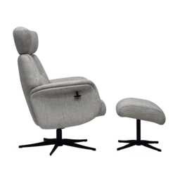 Casa Porto Fabric Swivel Chair & Footstool, Desert Sand - thumbnail 4