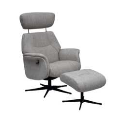 Casa Porto Fabric Swivel Chair & Footstool, Desert Sand