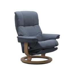 Stressless Mayfair Medium Power Dual Power Recliner Chair, Paloma Sparrow Blue