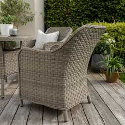 Kettler Charlbury Rattan Bistro Set, 2 Seater, Ivory - thumbnail 3