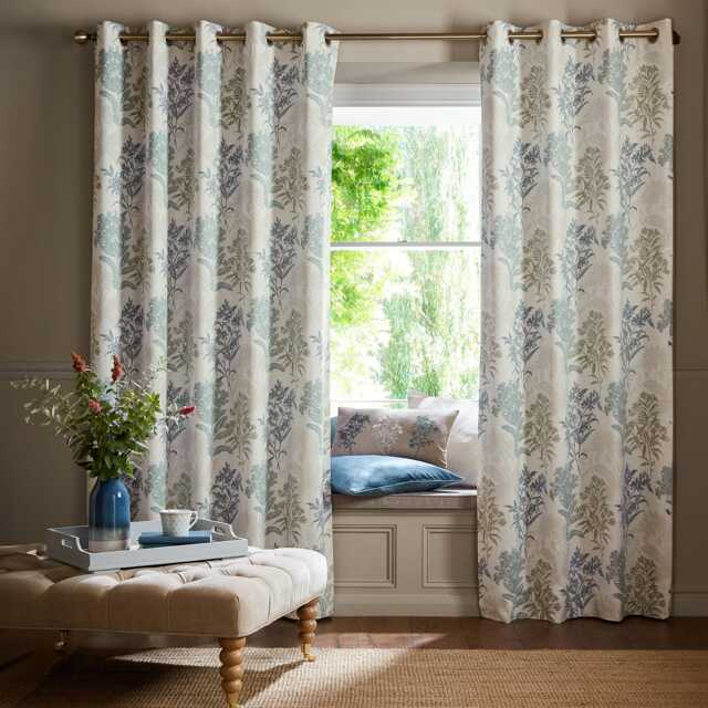 Laura Ashley Tenby Blackout Eyelet Curtains, 223 X 228cm, Seaspray - image 1
