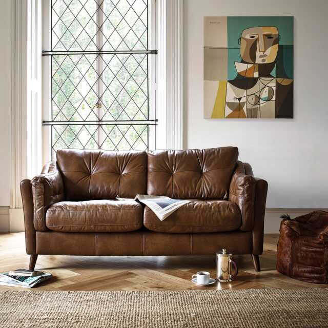 Casa Saddler Midi Leather Sofa