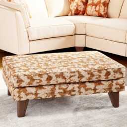 Casa Viscount Cushioned Fabric Footstool, Aelia Brick