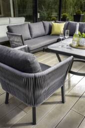 Hartman Dubai Aluminium Garden Corner Sofa Set, Square, 6 Seater, Grey - thumbnail 4
