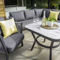 Hartman Dubai Aluminium Garden Corner Sofa Set, Square, 6 Seater, Grey - thumbnail 3