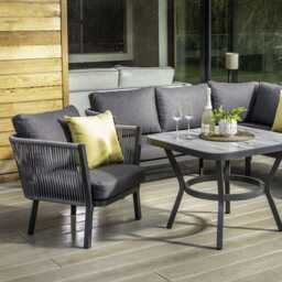 Hartman Dubai Aluminium Garden Corner Sofa Set, Square, 6 Seater, Grey - thumbnail 1