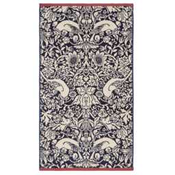 Morris & Co Strawberry Thief Bath Sheet, Navy - thumbnail 2