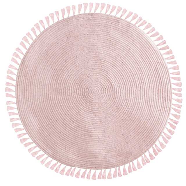 Atmosphera Kids Fringe Rug, Round, Pink - image 1