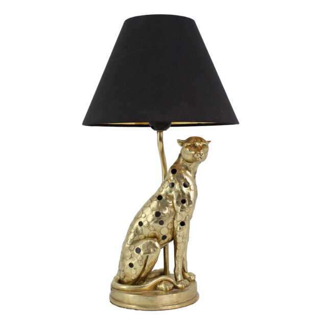 Casa Leopard Table Lamp, Gold & Black