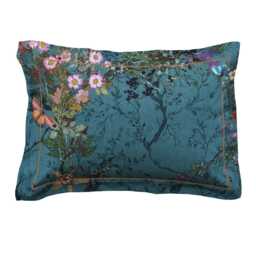 Timorous Beasties Bloomsbury Garden Oxford Pillowcase Pair, Teal