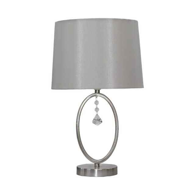 Casa Crystal Oval Table Lamp, Small, Silver