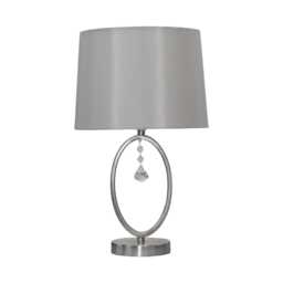 Casa Crystal Oval Table Lamp, Small, Silver