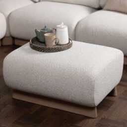 Casa Clarke Boucle Fabric Ottoman Footstool - thumbnail 3
