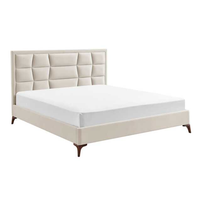 Casa Cali Bed Frame, Double, Beige - image 1
