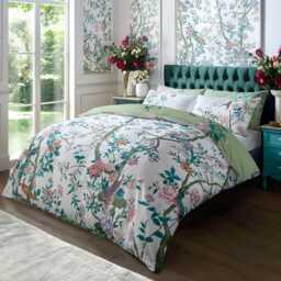 Graham & Brown Chinoiserie Garden Duvet Set, Super King, Green - thumbnail 2