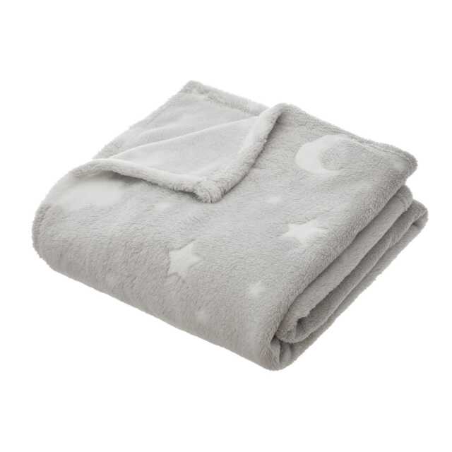 Atmosphera Kids Glow in the Dark Blanket, Grey - image 1