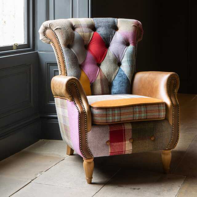 Casa Patchwork Dickinson Fabric Armchair - image 1