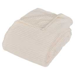 Atmosphera Arum Corduroy Flannel Throw, Ivory - thumbnail 2