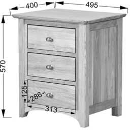 Casa Toulouse 3 Drawer Bedside Cabinet - thumbnail 2