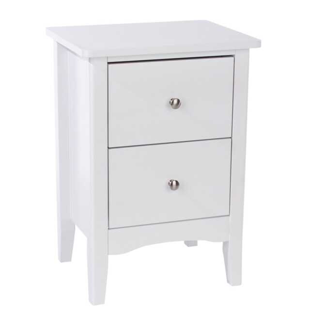 Casa Carla 2 Drawer Bedside Cabinet, White - image 1