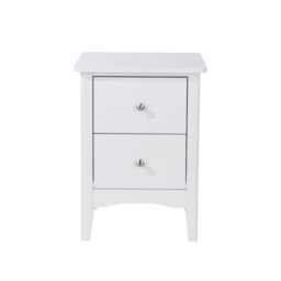 Casa Carla 2 Drawer Bedside Cabinet, White - thumbnail 4