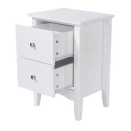 Casa Carla 2 Drawer Bedside Cabinet, White - thumbnail 3