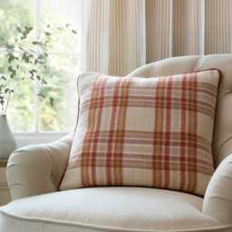 Laura Ashley Padbury Check Cushion, Olive