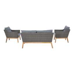 Pacific Lifestyle Larissa Wooden Garden Sofa Set, 4 Seater, Dark Grey - thumbnail 2