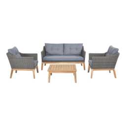 Pacific Lifestyle Larissa Wooden Garden Sofa Set, 4 Seater, Dark Grey - thumbnail 1