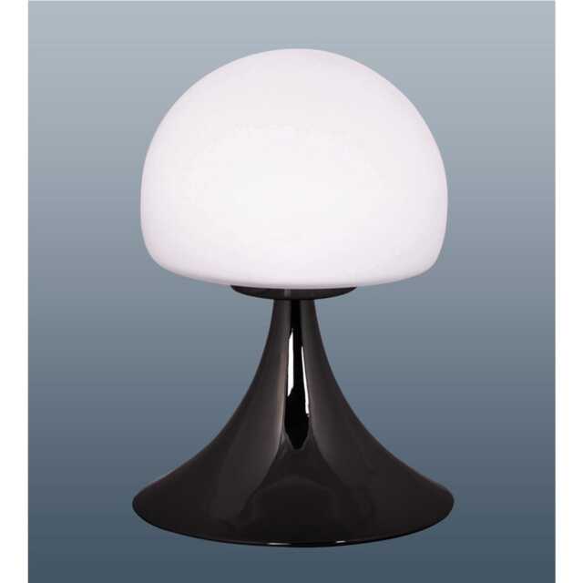 Casa Jemima Round Touch Table Lamp, Small, Gun Metal & White