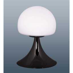 Casa Jemima Round Touch Table Lamp, Small, Gun Metal & White