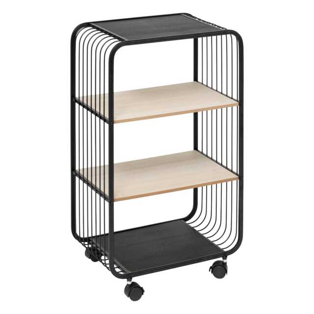 5five 3 Tier Rolling Storage Cart, Black - image 1
