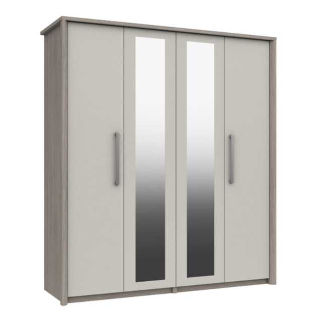 Casa Milan 4 Door Mirrored Wardrobe - image 1