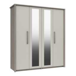 Casa Milan 4 Door Mirrored Wardrobe - thumbnail 1