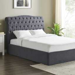 Casa Gerbera Storage Bed Frame, Double, Dark Grey - thumbnail 1