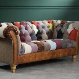 Casa Patchwork Presbury 2 Seater eather Sofa
