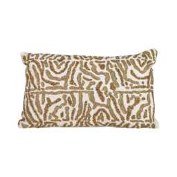 Casa Leopard Print Beaded Cushion, Beige