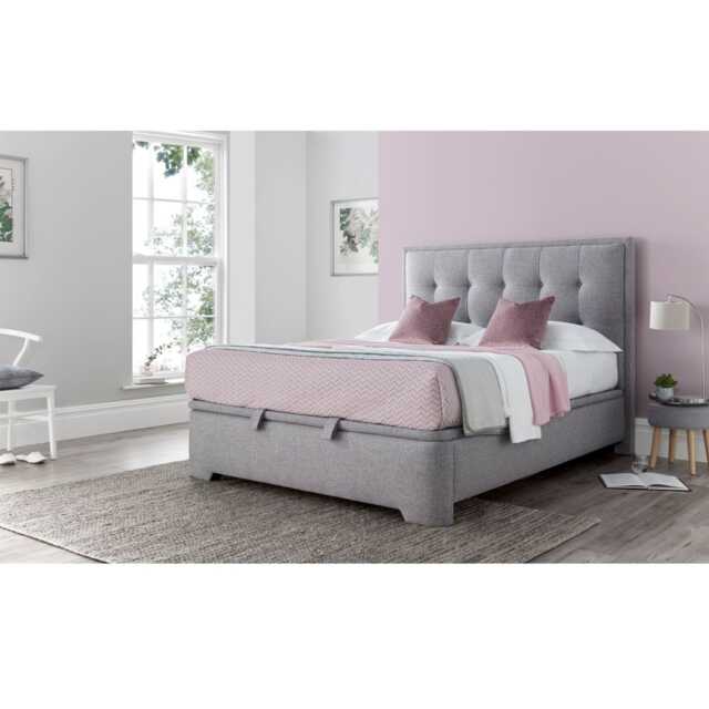 Casa Freddie Ottoman Bed Frame, Double, Marbella Grey - image 1
