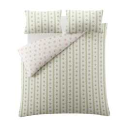 Laura Ashley Pensham Stripe Duvet Set, Single, Sage Pink - thumbnail 3