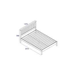 Casa Connor Bed Frame, Double, Grey - thumbnail 2