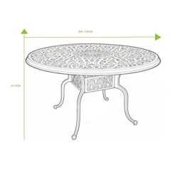 Casa Cadiz Aluminium Garden Dining Set, Round, 4 Seater, Grey - thumbnail 4