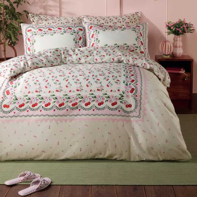 Cath Kidston Cherry Picked Duvet Set, King, Pink & Cream - image 1