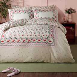 Cath Kidston Cherry Picked Duvet Set, King, Pink & Cream - thumbnail 1