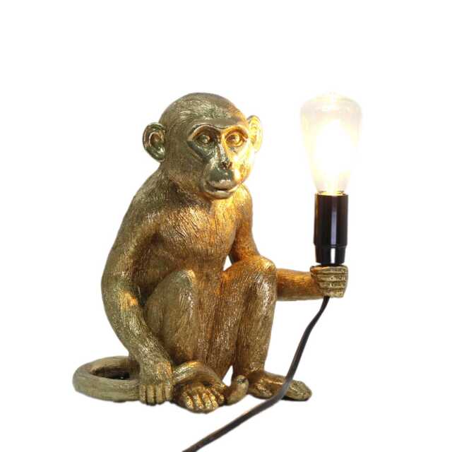 Casa Cheeky Chimp Table Lamp, Gold