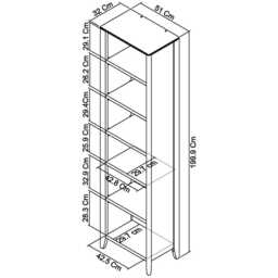 Casa Geneva Narrow Bookcase - thumbnail 3